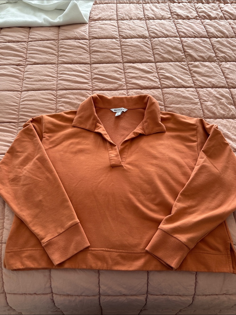 Athleta Retroterry cropped collared sweatshirt